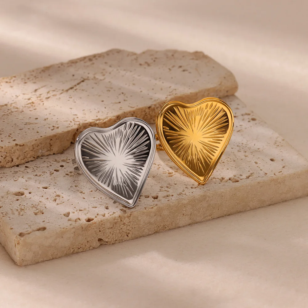 Женское Открытое кольцо из нержавеющей стали золотистое Обручальное в форме