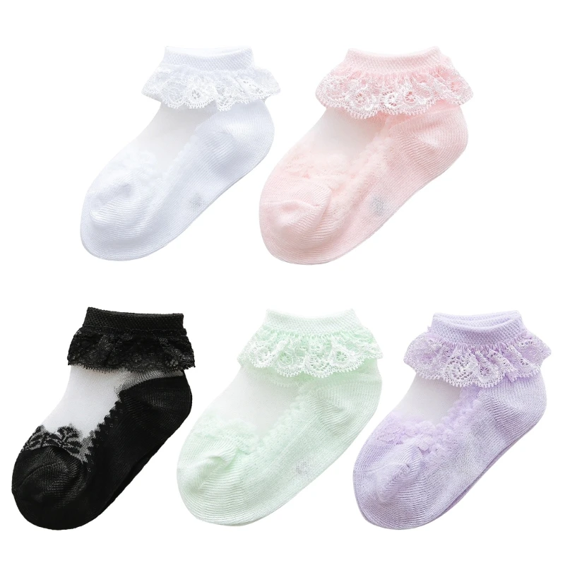 

Кружевные носки для маленьких девочек, сетчатые носки принцессы, милые кружевные гольфы, фотореквизит для детей, летние тонкие чулки