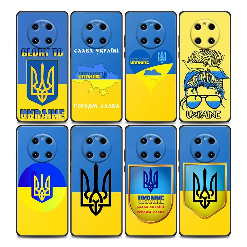 

Black New Ukraine Flag pattern Phone Case For Huawei Mate 10 20 40 40Rs Y6 Y7 Y7a Y8s Y8p Y9a Enjoy 20e 2019 Lite Pro Plus Cover