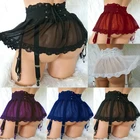 Сексуальная Женская юбка для взрослых, Эротическая Женская подвязка, подвязка, кружевная сетчатая юбка, Сексуальная Танга