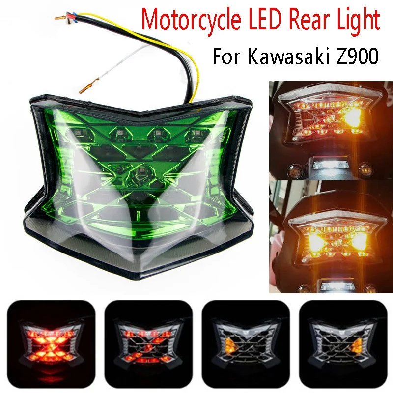

Мотоциклетный интегрированный светодиодный задний фонарь, светильник п-сигнал, Сигналы поворота для Kawasaki Z650 Z900 NINJA 650 ABS 2017-2020
