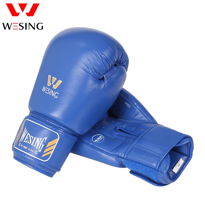 Боксерские перчатки Wesing AIBA, красные, синие боксерские перчатки для профессиональных тренировок, кикбоксинга, 12 унций (art.: 7a6982062) - 7a6982062