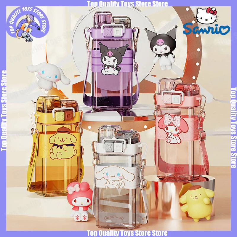 

Sanrio Kawaii Sanrio бутылки для воды милый аниме Cinnamoroll Kuromi мультфильм портативная чашка 520 мл бутылка подарок для детей мальчиков девочек подарок