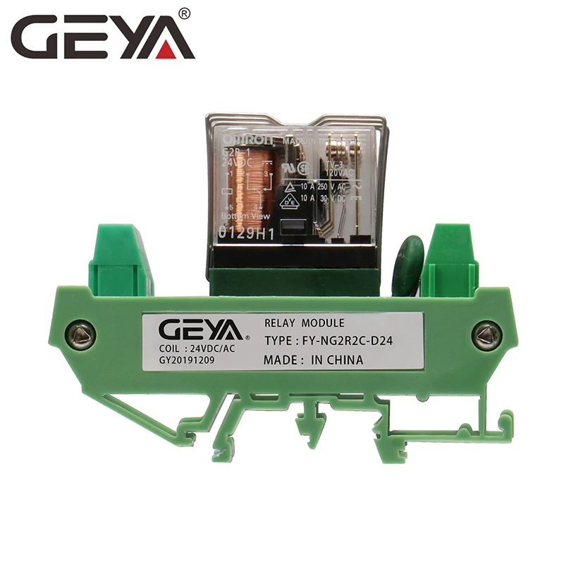 GEYA NG2R 2 канальный релейный модуль 12V 24V 1SPDT реле 10A штепсельную вилку в Тип Omron Реле |