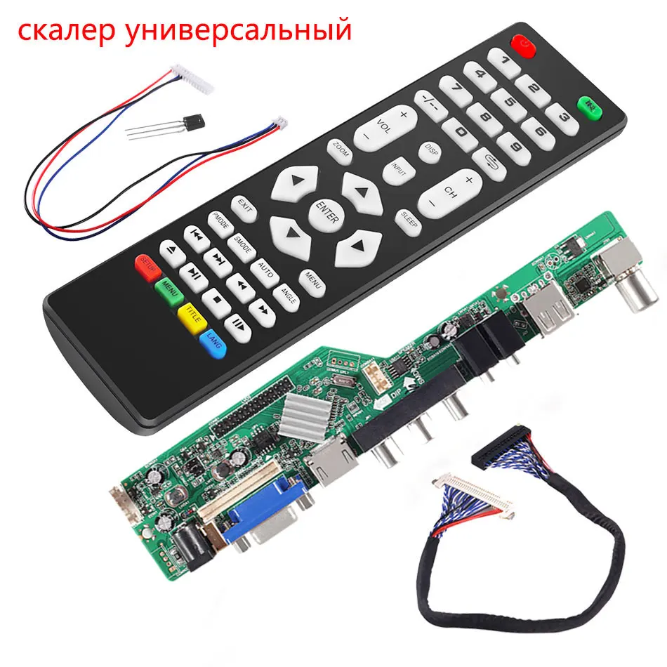 

3663 New Digital Signal DVB-C DVB-T2 DVB-T Universal LCD TV Controller Driver Board UPGRADE 3463A Russian USB play LUA63A81