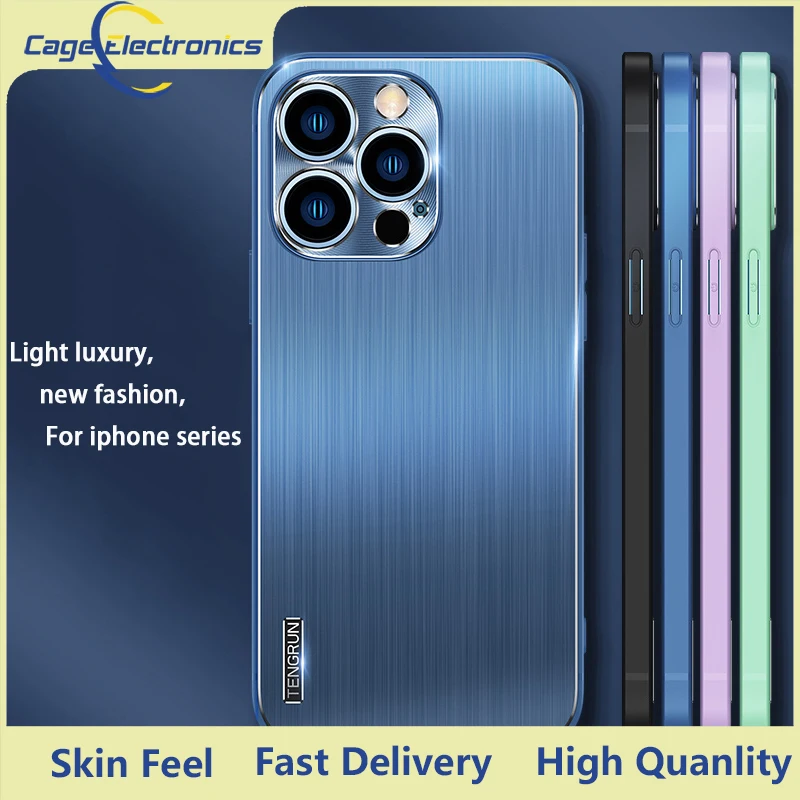 

Новый лазерный металлический матовый чехол для iPhone 13 12 11 Pro Max XR X XS Max Plus 13Mini TPU + силиконовый чехол для телефона
