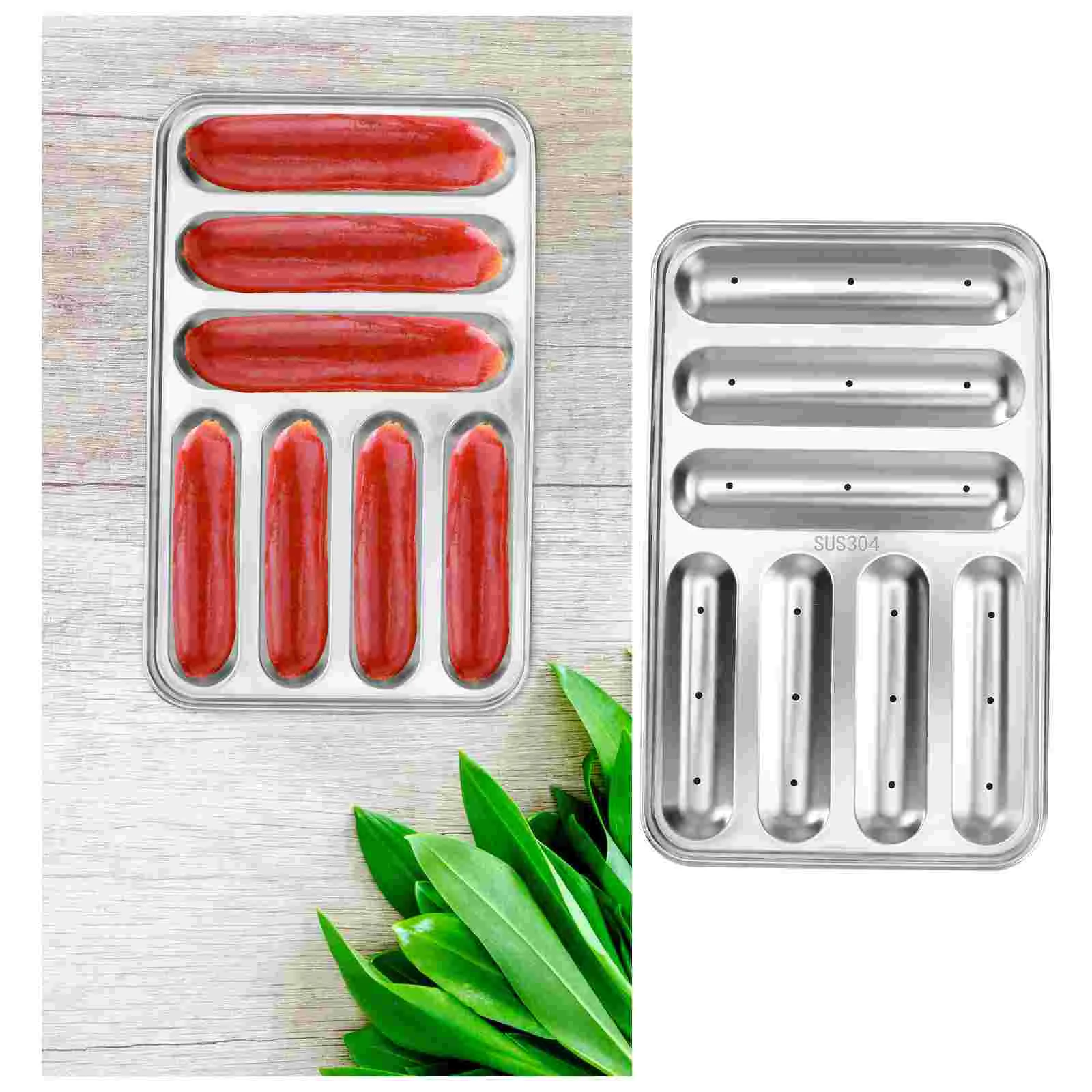 

Hot Mold Dog Baking Sausage Tray Maker Bread Steel Making Diystainless Chocolate Dogs Metal Pan Baby Box Loaf Supplement