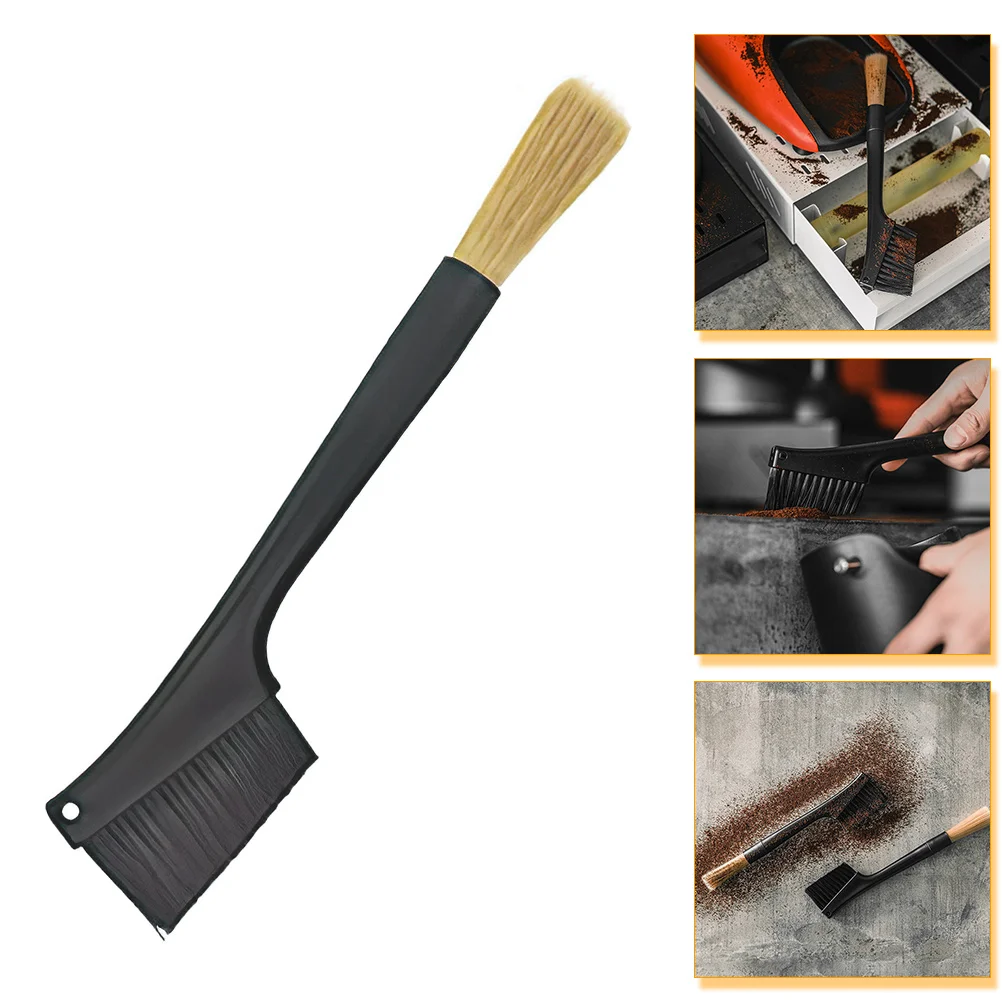 

Brush Coffee Cleaning Cleaner Machine Grinder Espresso Barista Bean Dusting Keyboard Headed Tool Bakery Double Plastic Grain