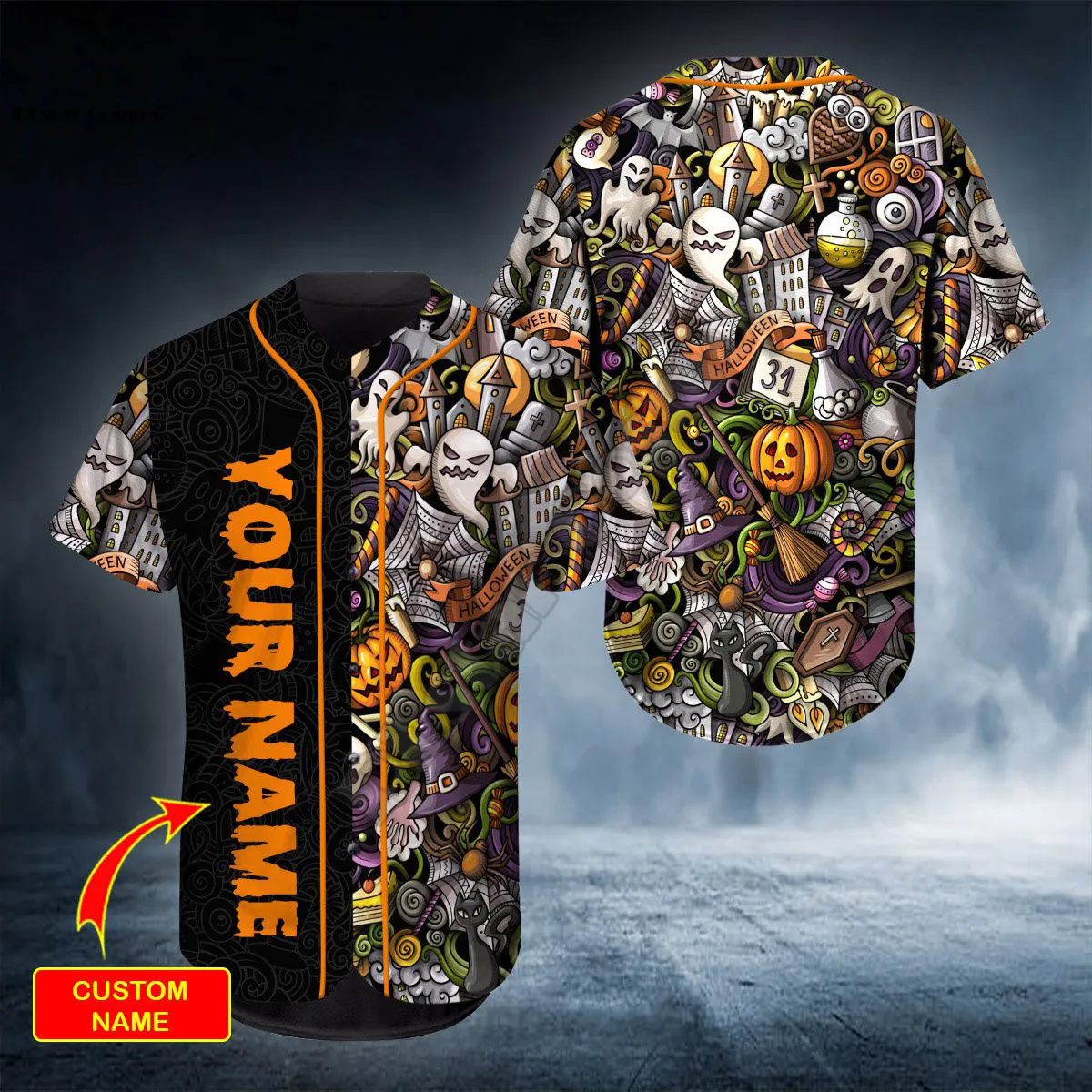 PLstar Cosmos Baseball Jersey Shirt 3d Printed Happy Halloween Skull Custom You Name Baseball Shirt hip hop Tops Love Skull Gift