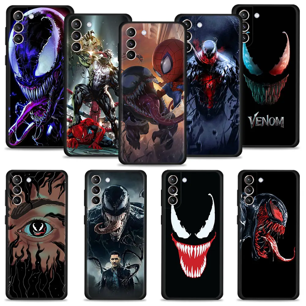 

Silicone Shell For Samsung Galaxy S22 S21 S20 Ultra FE S10 S9 S8 Plus Note 20Ultra 10 Plus Case Marvel Venom Spiderman Comics