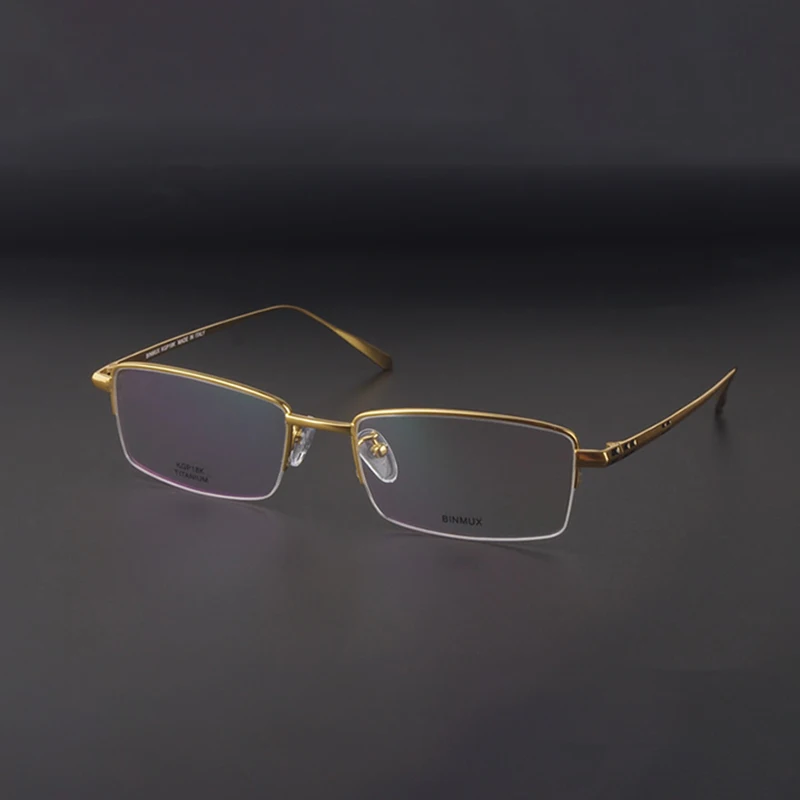 New Fashion 2023 Pure Titanium Half Frame Eyeglass Frame Male Designer Brand Optical Glasses Female Myopia Reading Eyeglasses