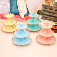 luanqi 3 layer cupcake stand macaron color solid color cake tool wedding birthday holiday party decorations dessert shelf tools
