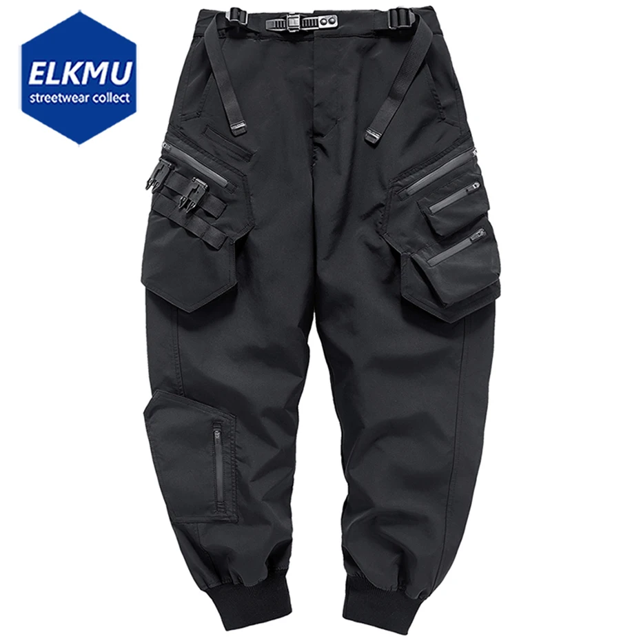 Streetwear Cargo Pants Harajuku Hip Hop Joggers 2022 Men Oversized Techwear Pants Multi Pockets Harem Pencil Trousers Black