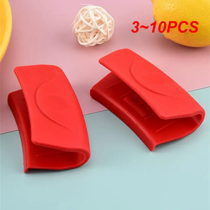 

3~10PCS Silicone Gloves Non Stick Heat Resistant Pot Clip Holder Hot Plate Clip Cooking Insulation Oven Mitts Anti-slip Baking