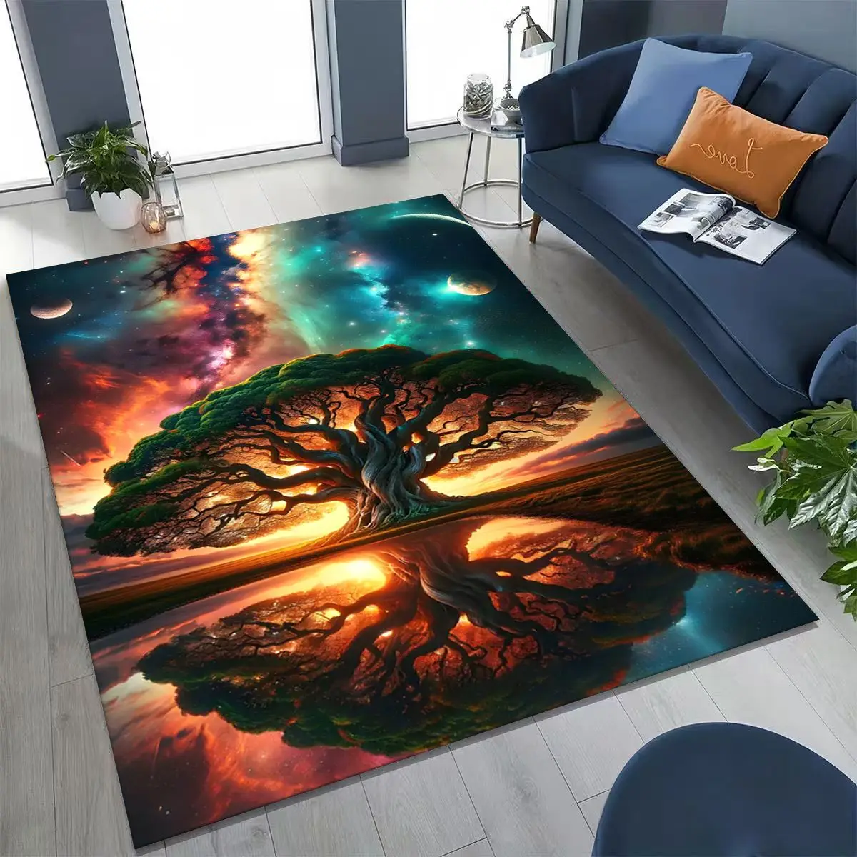 Фото Коврик Nordic Dream Tree of Life Symbol Totem Yggdrasil для спальни, гостиной, дивана, домашнего декора, детский нескользящий напольный коврик в подарок №5