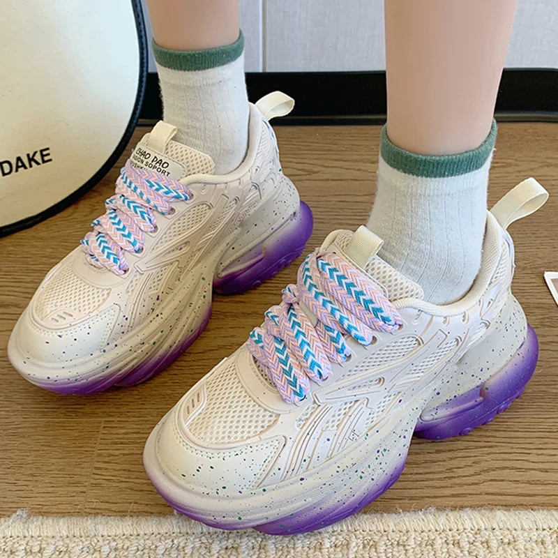 

Кроссовки женские на толстой подошве, спортивная обувь для бега, тенниса, скейтборда, кроссовки для скейтборда, прогулок на открытом воздухе