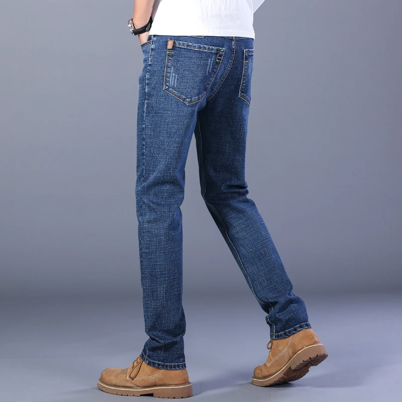 Thoshine Brand Summer Men Thin Jeans Slim Fit Fashion Style Denim Straight Pants Cowboy Casual Trousers Lightweight