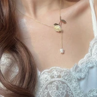 fashion rose flower ladies necklace vintage boho pendant necklace exquisite womens fashion necklace wedding jewelry