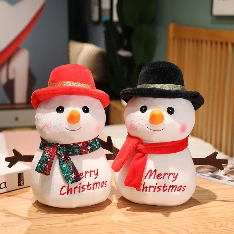 

Милый Рождественский Снеговик Плюшевая Кукла милая розовая черная фотография детский подарок Рождество фотография