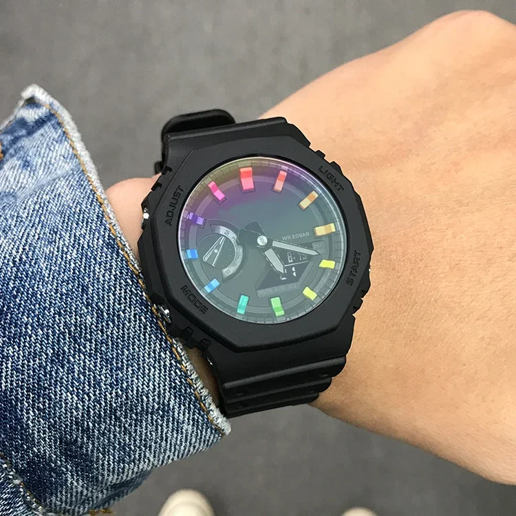 Фото Защитная пленка из закаленного стекла Casioak Rainbow для G shock GA2100, защитная пленка для часов GA2110 GA110 GA100, защита от царапин №2