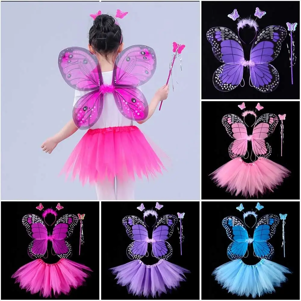 

Simulation Butterfly Children Costume Props Tutu Skirt Princess Butterfly Wings sets 2-8year Halloween Gift Butterfly Skirt Suit