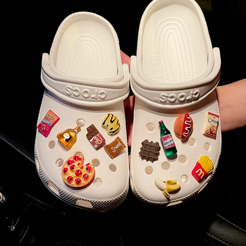 

Delicious Pizza Food Croc Charms Designer Lovely Whole Set DIY Shoes Charms for Croc Fashion Quality Clogs Shoe Buckle Kids Gift