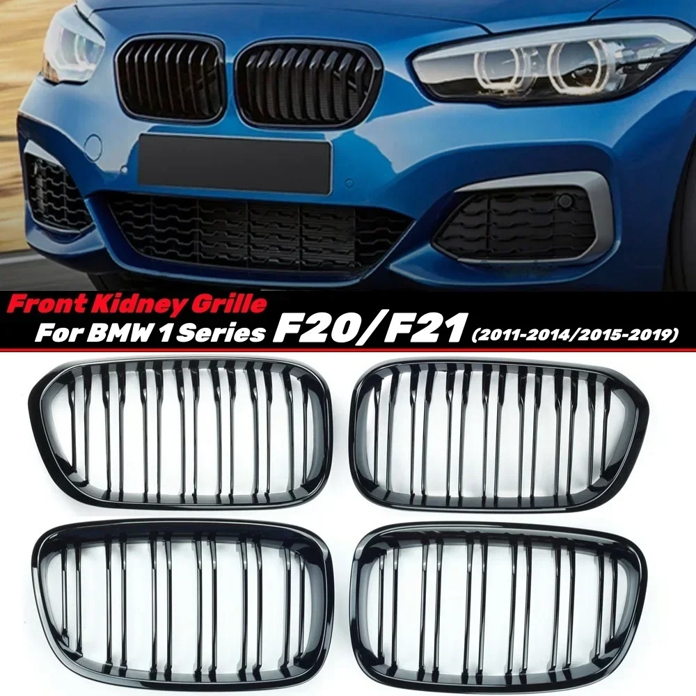 

Car Front Bumper Kidney Grille Racing Grills For BMW 1 Series F20 F21 2011-2019 Replacement Double Slat Gloss Black Grilles