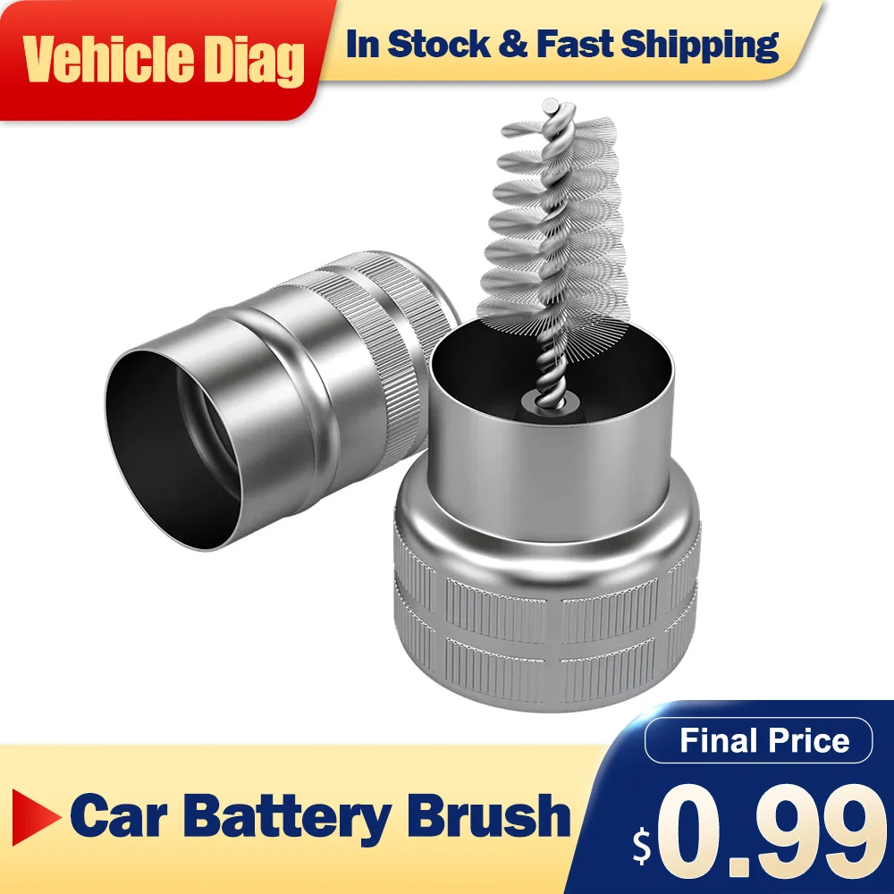 2023 Newest Car Cleaning Battery Post Terminal Cable Cleaner Terminal Cleaner Dirt Battery Bottle Head Clip Wire Brush Tools