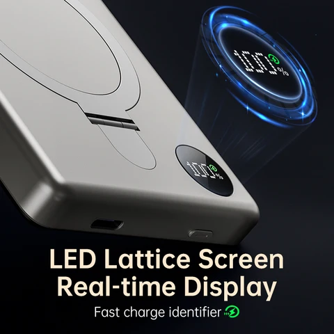 KUULAA Power Bank 10000 мАч Магнитная батарея с подставкой Внешняя батарея Быстрая зарядка для iPhone 16 15 14 13 PowerBank