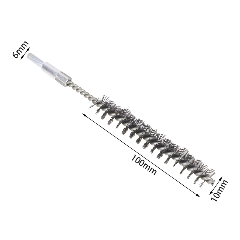 

Щетка с резьбой 10-50 мм, щетка с металлической ручкой из нержавеющей стали для чистки дымохода, щетка для чистки труб, полировки резьбы М6/М12