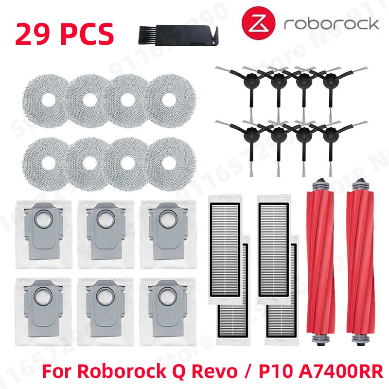 

Запчасти Roborock Q Revo / P10 A7400RR, основная боковая щетка, НЕРА-фильтр, насадка на швабру, пылесборник, аксессуары для робота-пылесоса