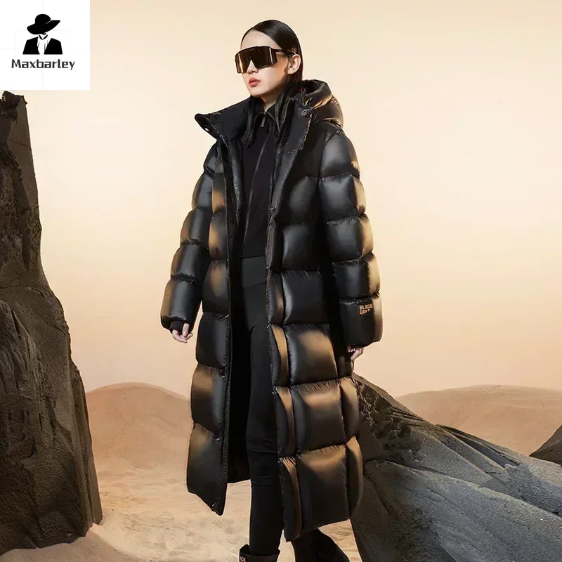 Winter Long Down Coats Women Warm Thick Puffer Jacket Female Portable Unisex Outerwear Lady Hooded Parka for 3XL