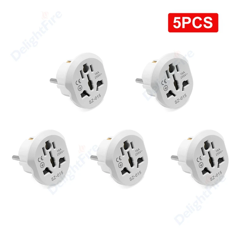 

Universal EU Electrical Socket Outlets High Quality 4.8mm EU Plug Converter AU US UK CN To EU Wall Socket AC 250V Travel Adapter