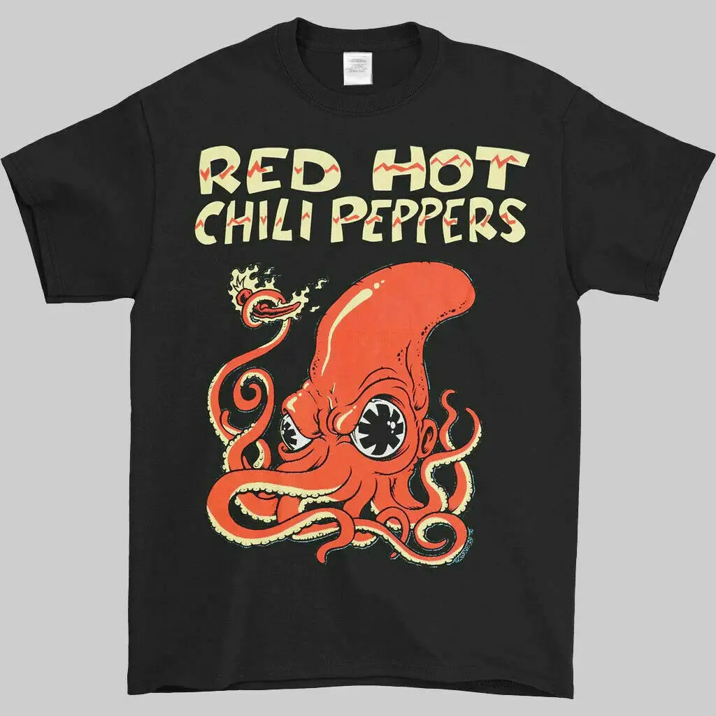 

RED CHILI Fire Squid Shirt Funny Black Vintage Gift Men Women Tee