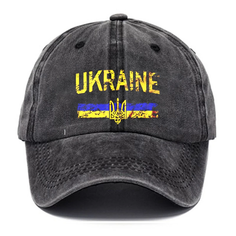 

New Ukrainian Symbol Badge Cap Sun Visor Ukraine Emblem Flag Hip Hop Caps Cowboy Hat Peaked Hats Adjustable Outdoor Baseball Hat