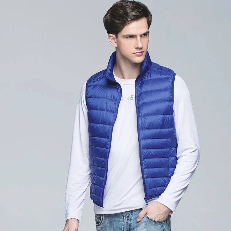 2023 New Light Down Vest Men's Short Winter Men's Collar Fashion Down Undershirt Men's Down Jacket