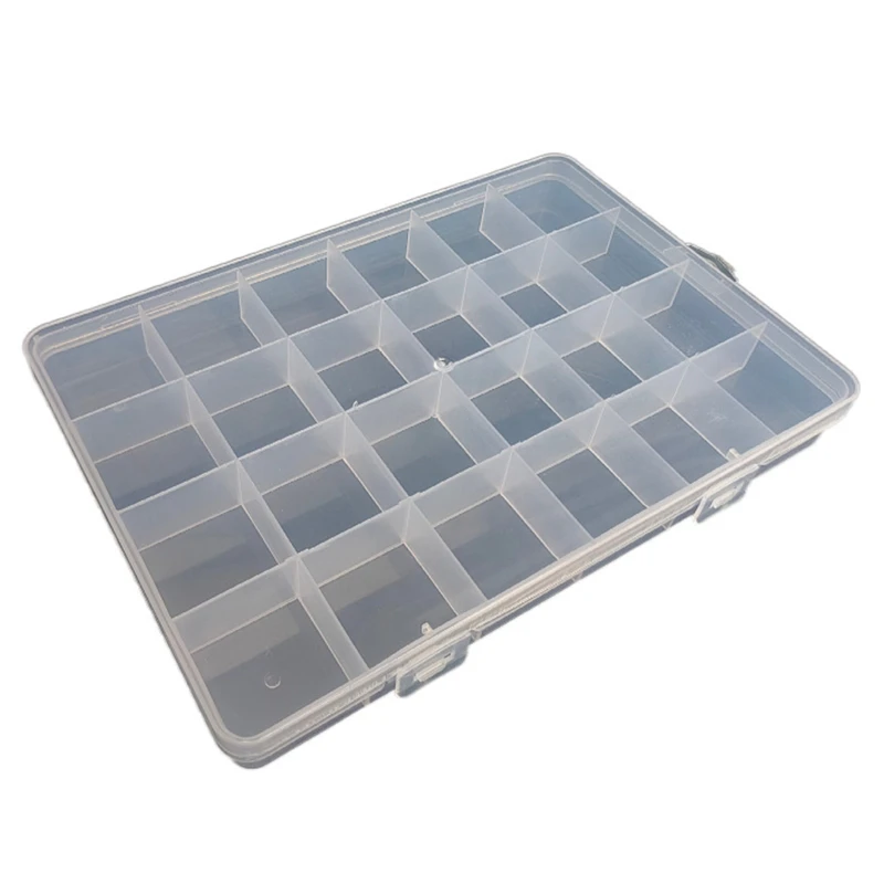 

D7WB Large Plastic Box 24 Compartments Container Storage Box Rectangle Box for CASE for Jewelry Findings Other Iter