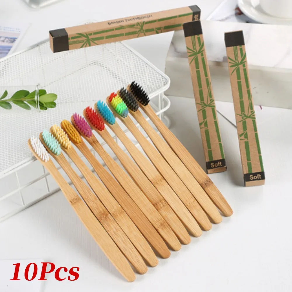 

Набор одноразовых зубных щеток из натуральной бамбуковой щетины, 10 шт.
