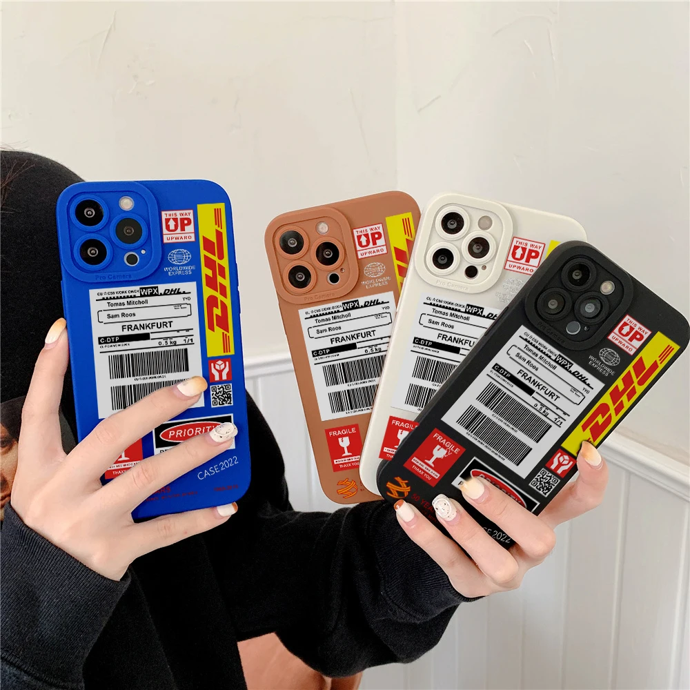 

2022 New Luxury Case DHL 50th Anniversary Edition Label for IPhone 13 Pro Max 12 11 XS XR 7 8 Plus Camera Protection Cover Coque