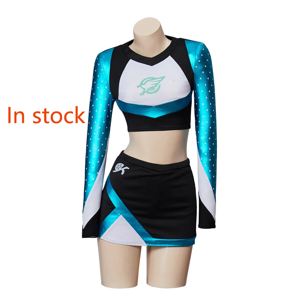 

Униформа Болельщицы молокости, одежда Maddy, короткий топ с длинным рукавом и мини-юбка, Женский комплект для старшей школы