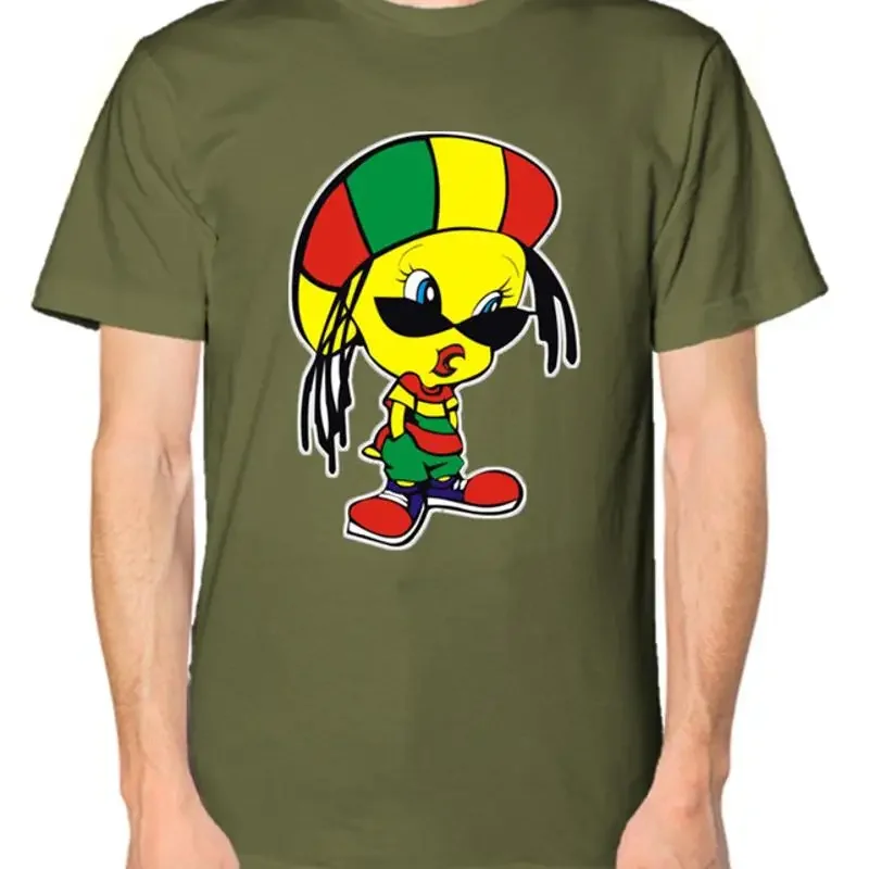 Фото Футболка Rasta Bird с дредами в стиле регги, Ямайка, Jamaican Spliff Top №1