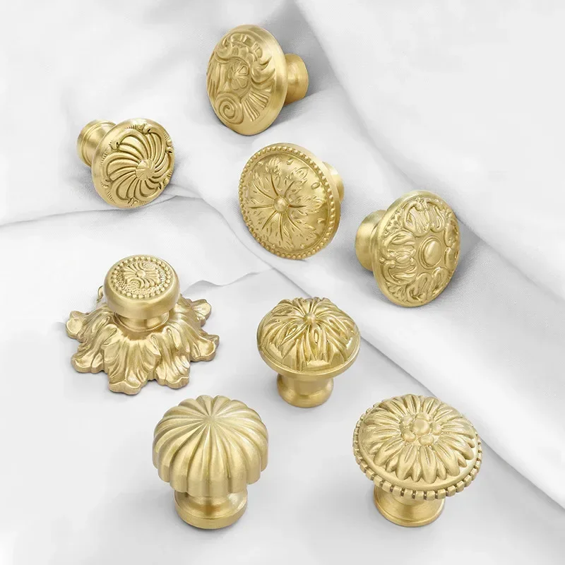 Современные простые однотонные латунные ручки для ящиков роскошные благородные