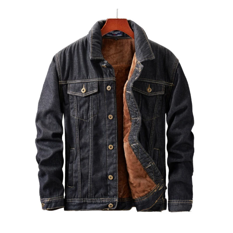 

Зимняя свободная мягкая Толстая хлопковая теплая джинсовая куртка с несколькими карманами в Корейском стиле красивая и удобная высококаче...