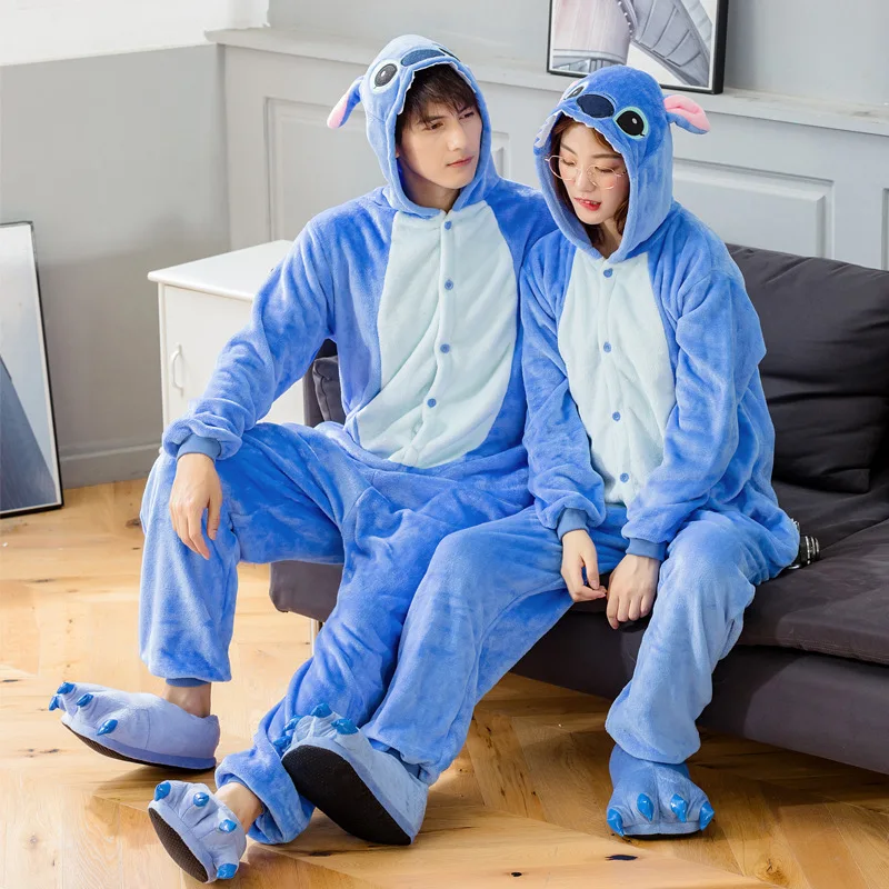 Winter Warm Adults Animal Cosplay Onesies Women Men Long Sleeve One Piece Pajamas Halloween Christmas Costume Hooded Jumpsuits