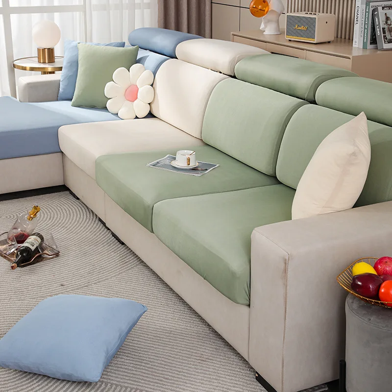 

Эластичный чехол для дивана из ледяного шелка, универсальный чехол все включено, лето 2022, простой современный нескользящий чехол для подушк...