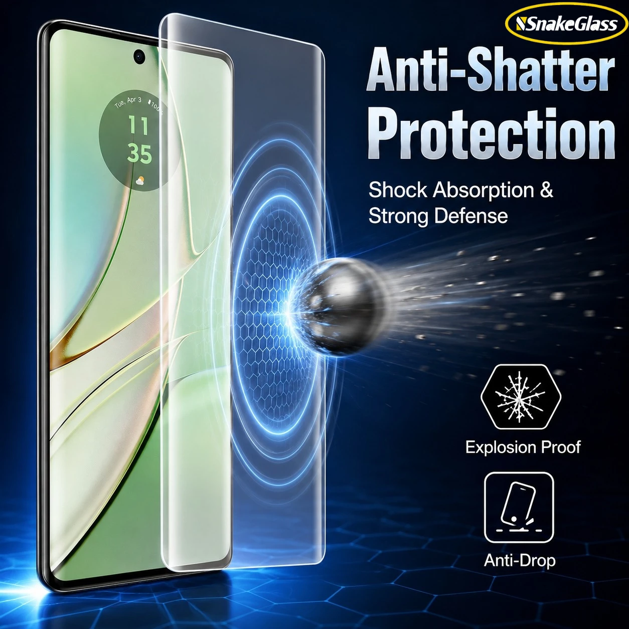 Фото Защитное стекло UV Full Glue для Motorola Edge 70 Fusion+, 60 Pro, 50 Pro, 40, 30 Ultra, 2025, 2024, а также для Moto G85 №3