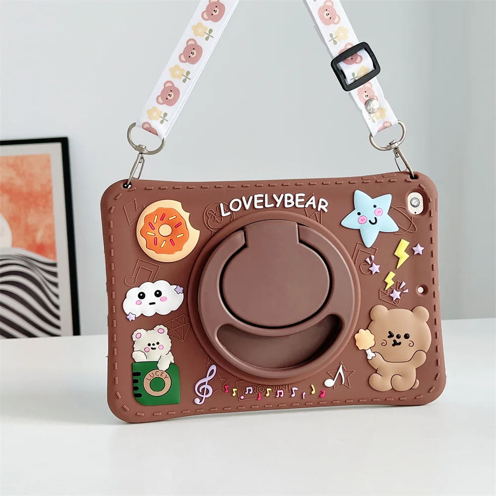 

For Samsung Galaxy Tab A7 Lite 8.7'' 2021 Case T220 SM-T220 SM-T225 T225 360 Degree Rotating Ring Stand Cover Soft Silicon Funda