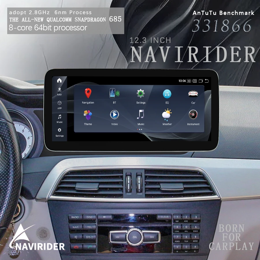 Автомагнитола для Benz C Class C180 C300 2011-2014 Android мультимедийный плеер GPS-навигация 12 3