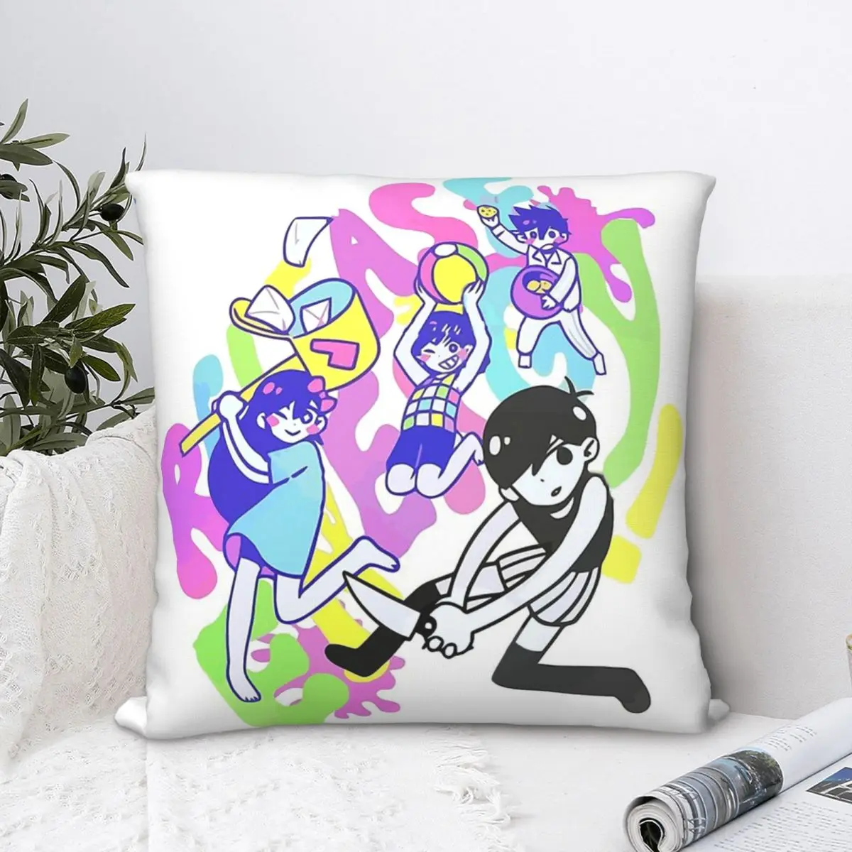 

Merch Release Energy Pillowcase Omori Aubrey Game Backpack Cushion For Garden DIY Printed Office Hug Pillowcase Decorative