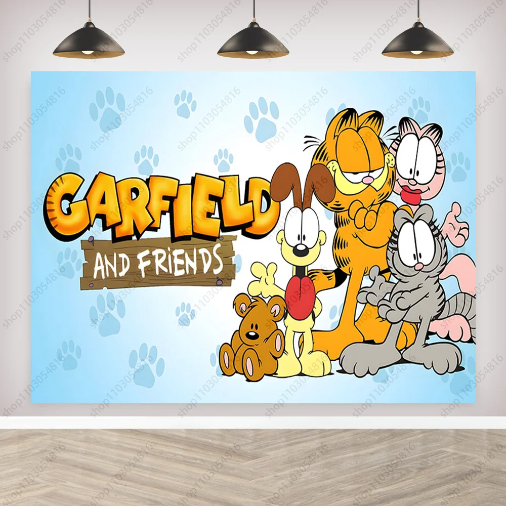 MINISO Гарфилд кот фон для фотосъемки милая тема детей украшение на день рождения